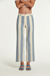 WIDE STRIPE COTTON AWON TROUSERS